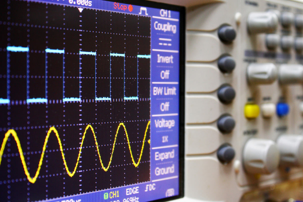 Waveform oscilloscope stock image